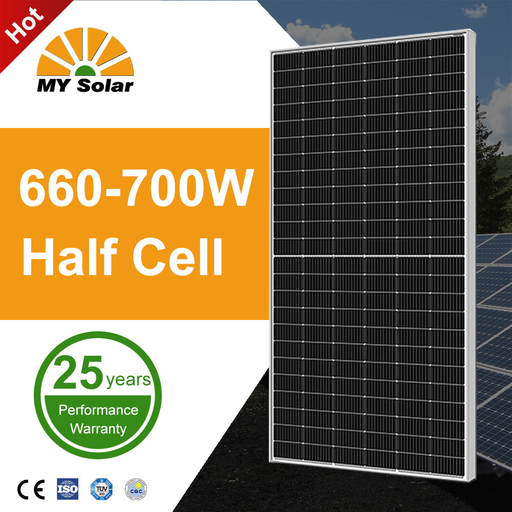 Mon panneau solaire mono solaire 144 cellules demi-cellule 670W 680W 690W 700W module solaire