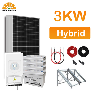 Système de panneau photovoltaïque de systèmes d'énergie d'électricité solaire hybride d'utilisation à la maison de 3kw 3000W